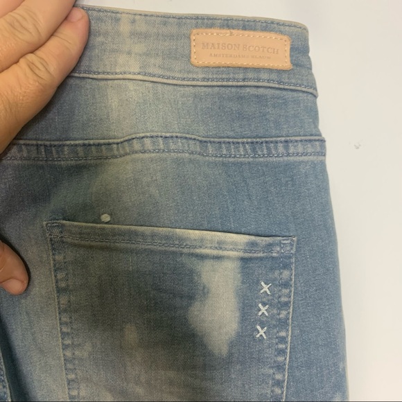 Maison Scotch Amsterdam Blouw La Bohemienne Mid Rise Skinny Tie Dye Jeans - Picture 8 of 11